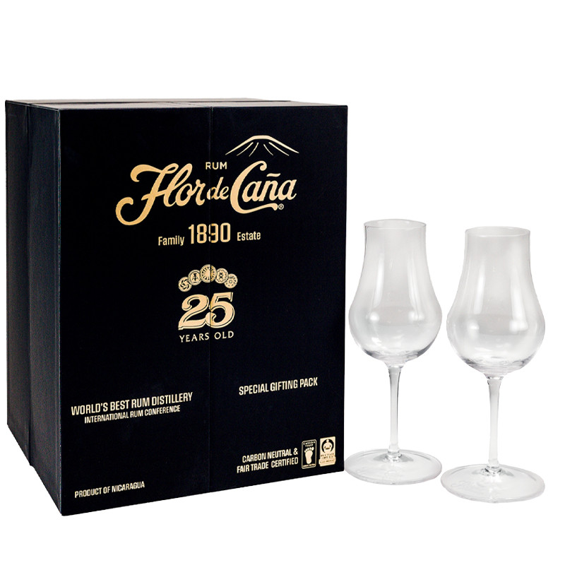 Flor de Cana | Flor de Caña Centenario 25YO 40% 0,7 l + 2 sklenky + pipeta GB