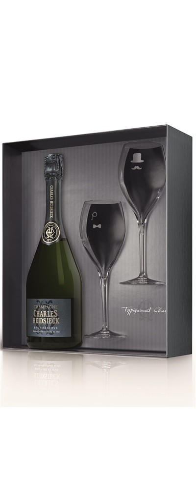 Champagne Charles Heidsieck Brut Reserve dárkový set se skleničkami 0,75L
