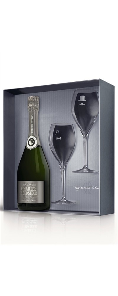 Charles Heidsieck Champagne Blanc de Blancs dárkový set se skleničkami