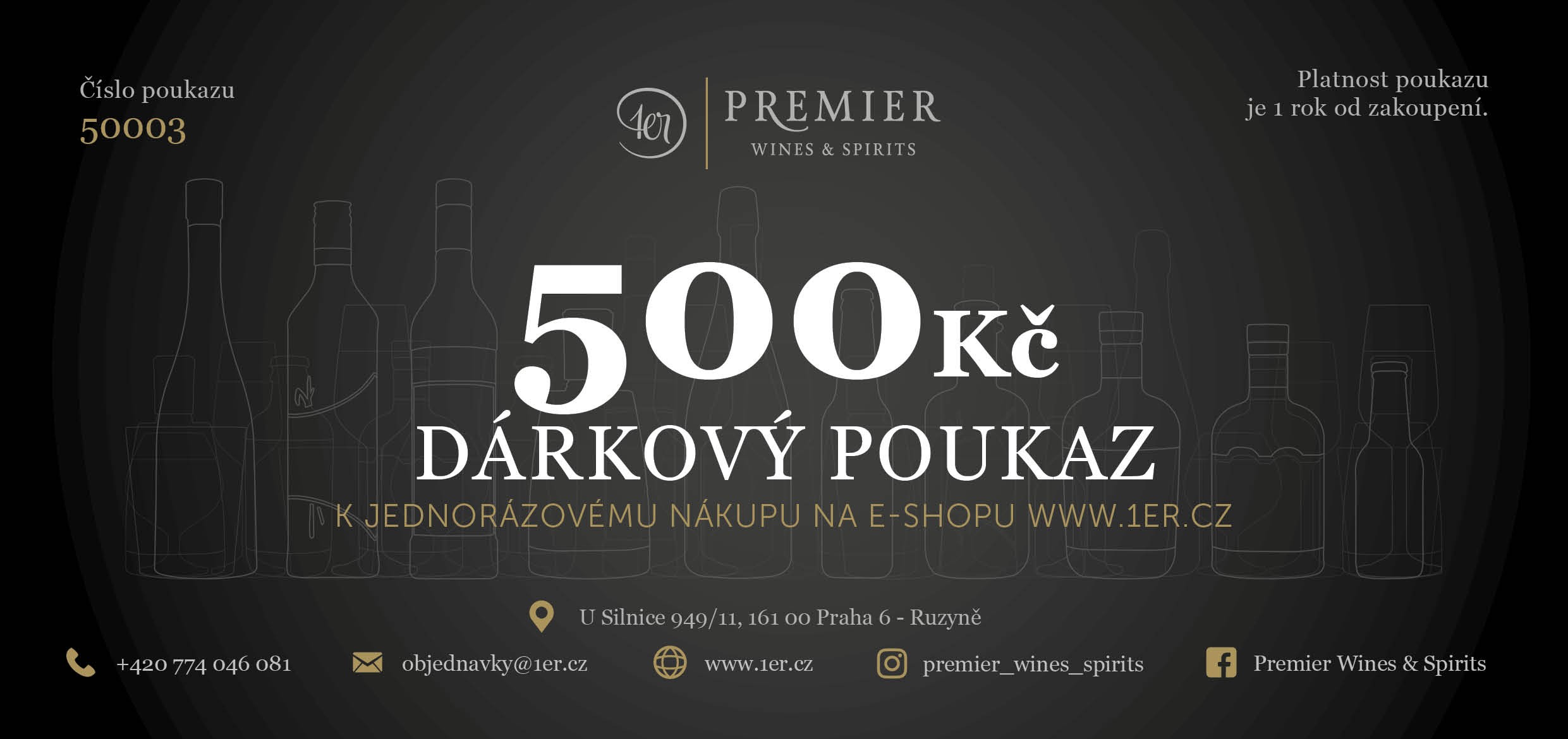 Premier Wines & Spirits Dárkový poukaz v hodnotě 500 Kč