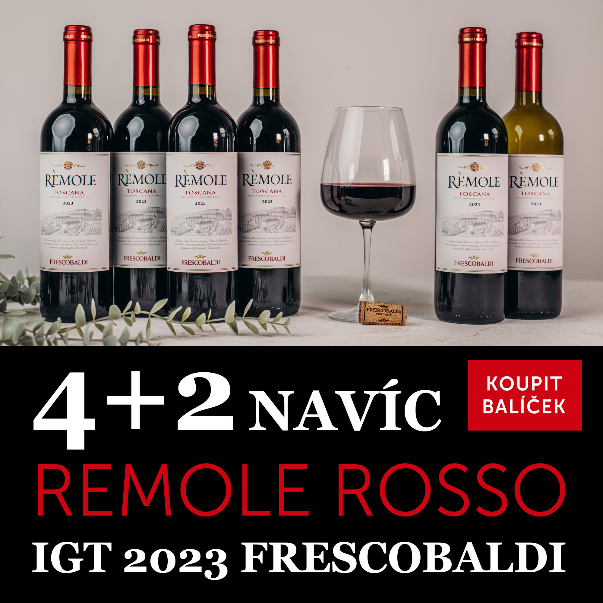 Remole Rosso IGT 2023 Frescobaldi - 4+2 lahve navíc