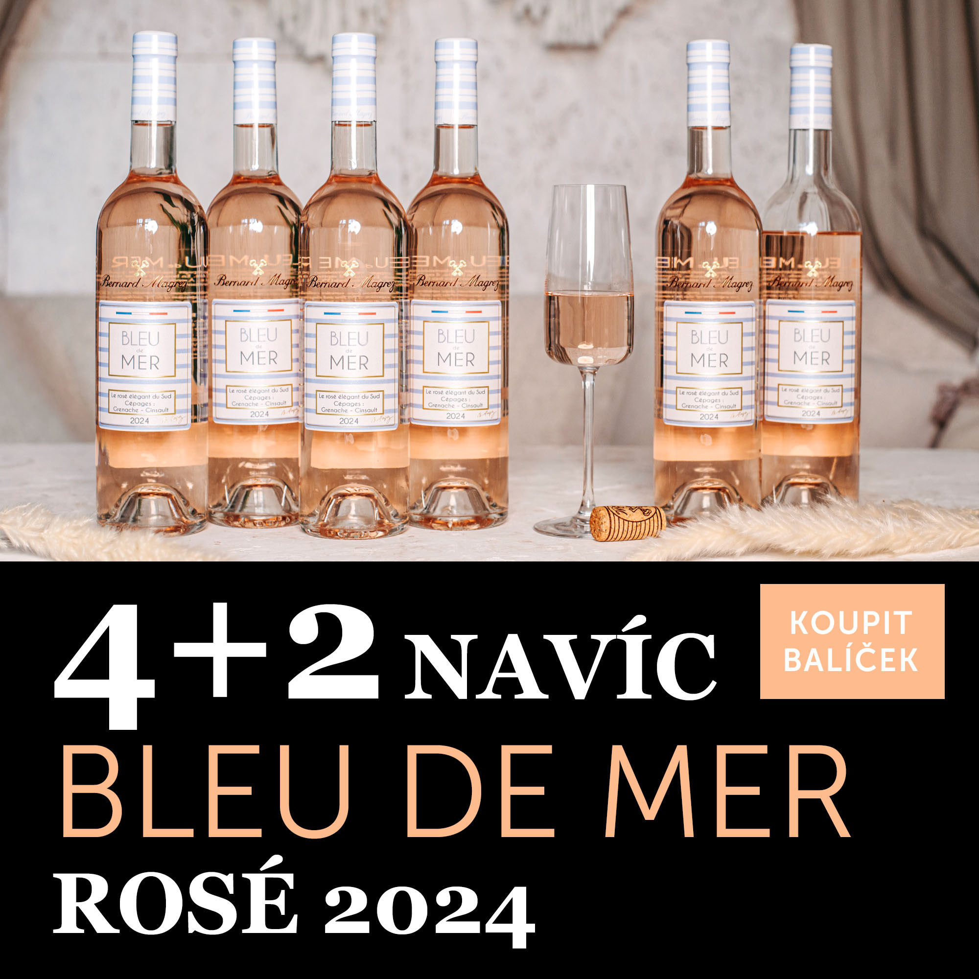Víno měsíce června - Bleu de Mer Rosé 2024 - 4+2 navíc
