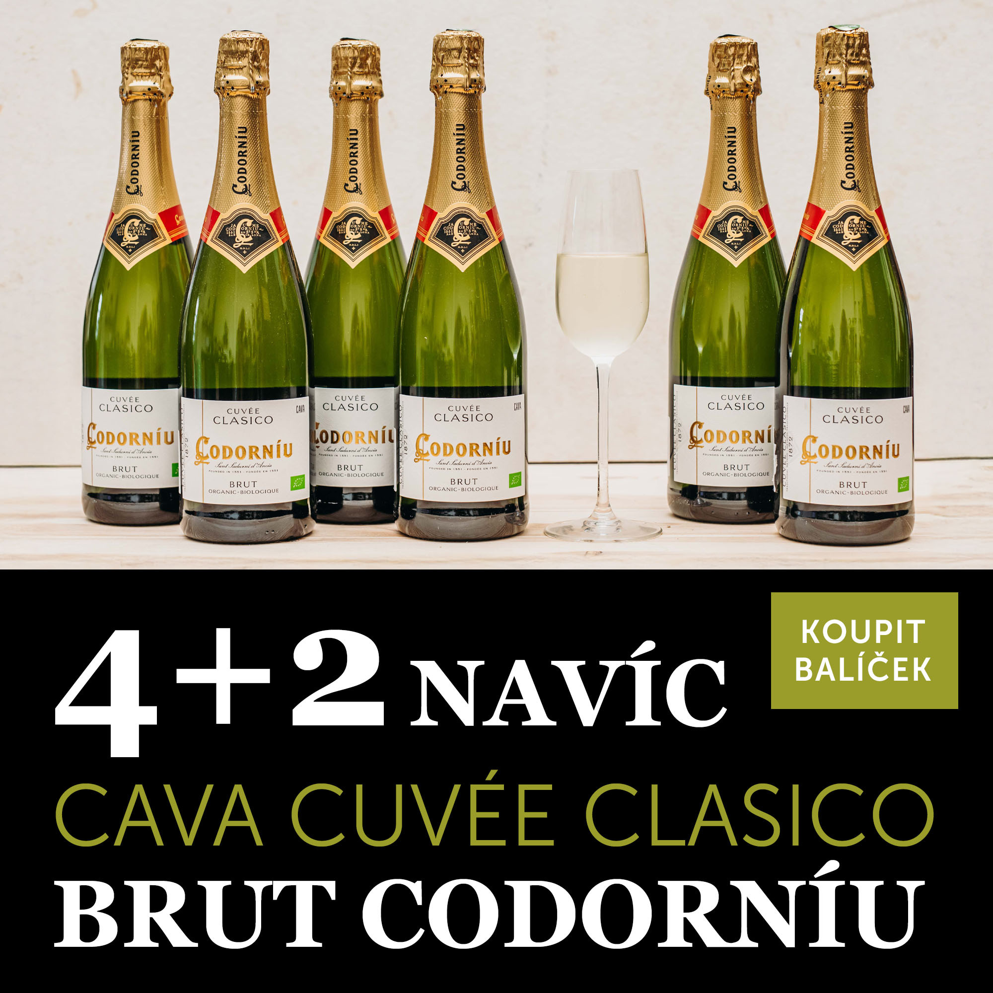 Víno měsíce srpna - Cava Cuvée Clasico Organic brut Codorníu - 4+2 lahve navíc