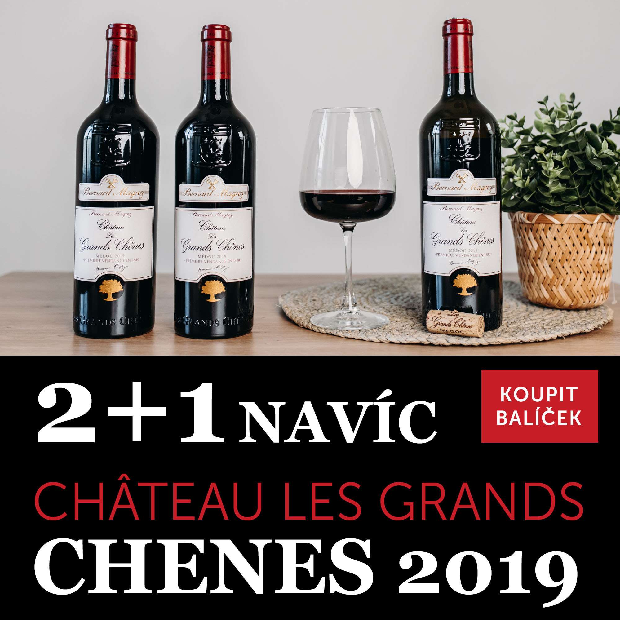 Château Les Grands Chênes 2019 B. Magrez 2+1 lahev navíc