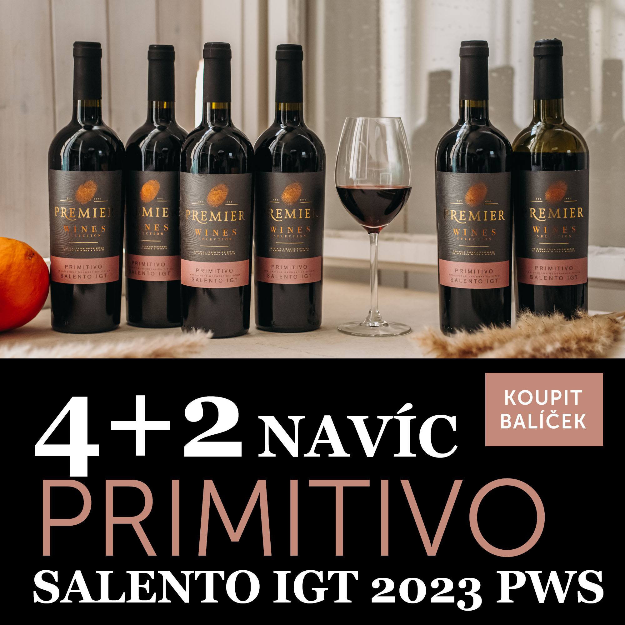 Víno měsíce listopadu - PWS Primitivo Salento IGT 2023 - 4+2 navíc