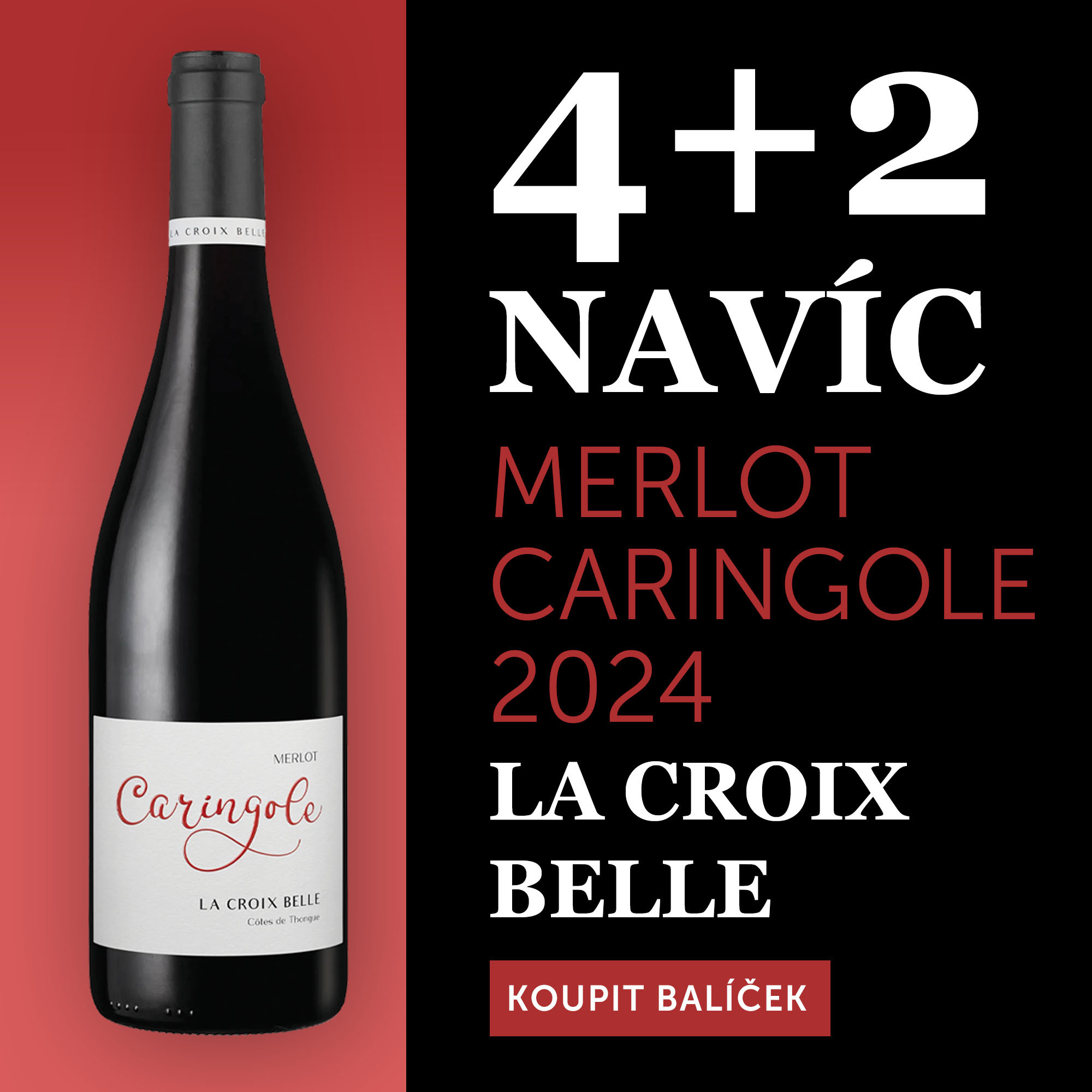 Víno měsíce ledna - Merlot Caringole 2024 La Croix Belle 4+2 navíc