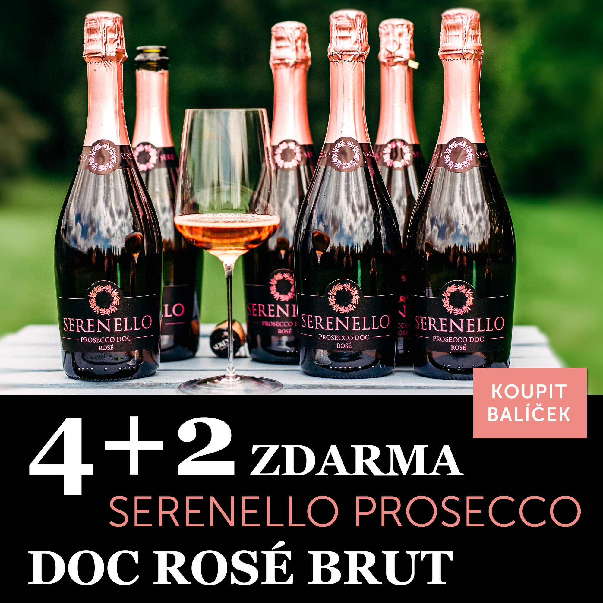 Víno měsíce srpna - Prosecco DOC rosé brut Serenello 4+2