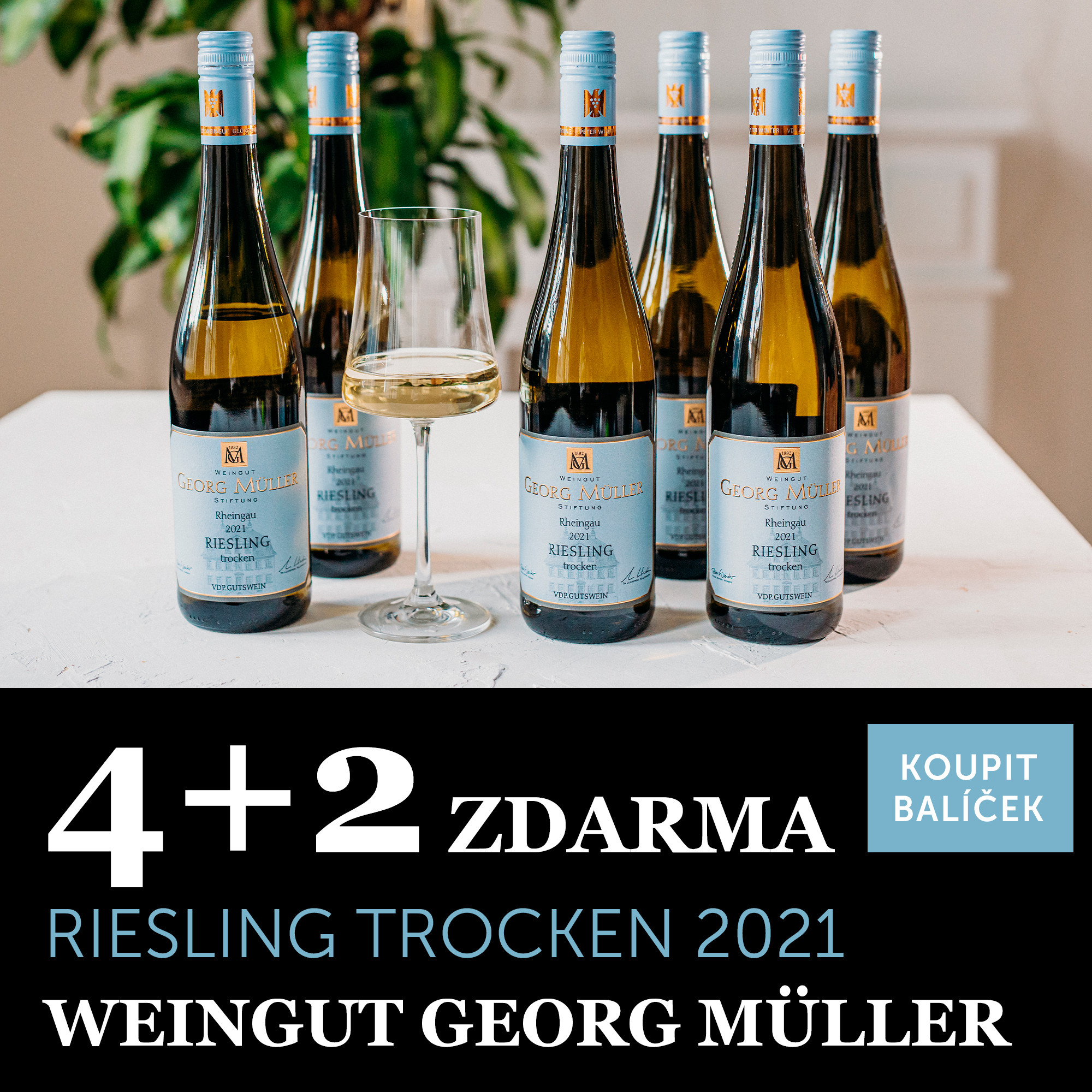 Georg Müller Riesling Gutswein trocken 2021 4+2 zdarma