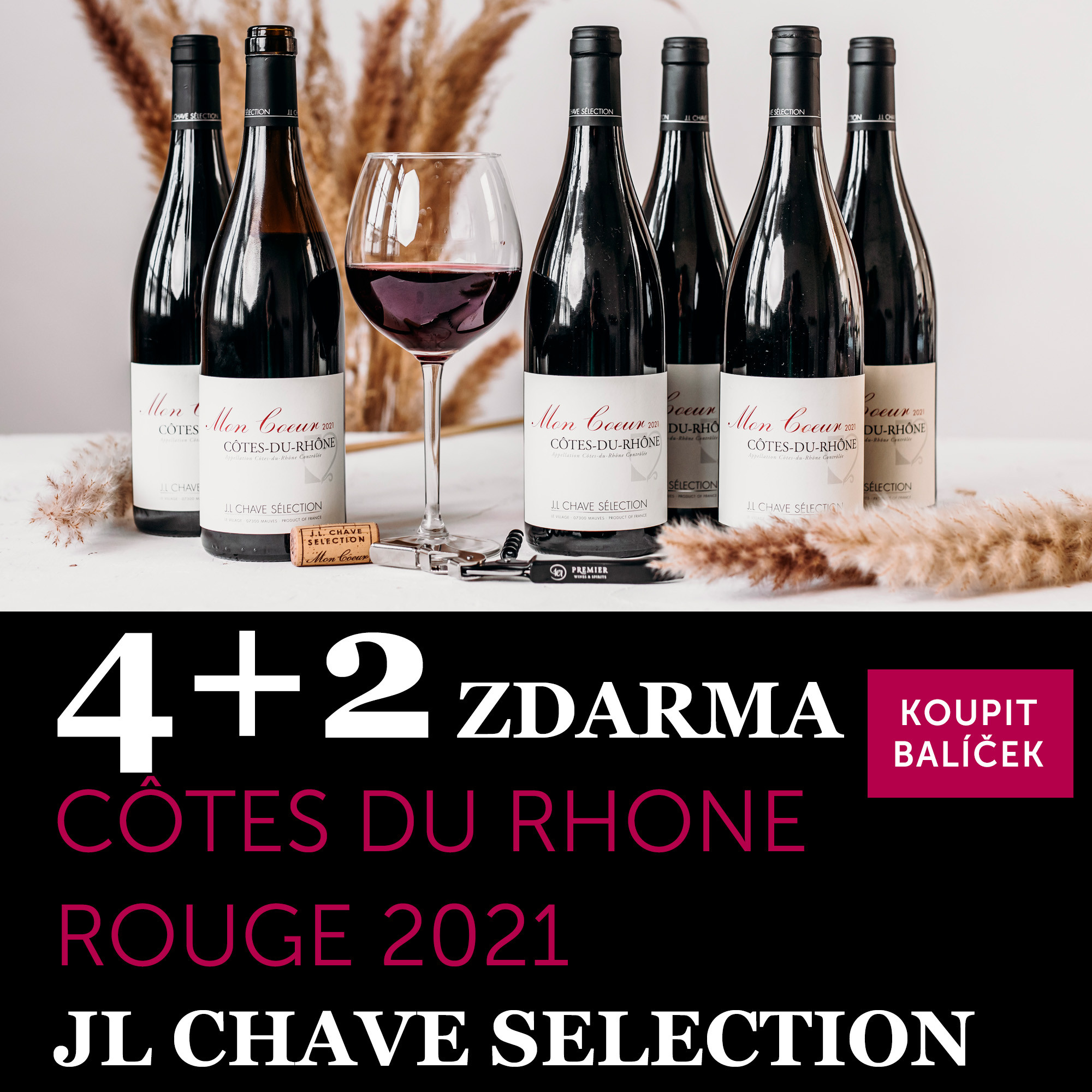 JL Chave Selection Cotes du Rhone Mon Coeur 2021 4+2 zdarma