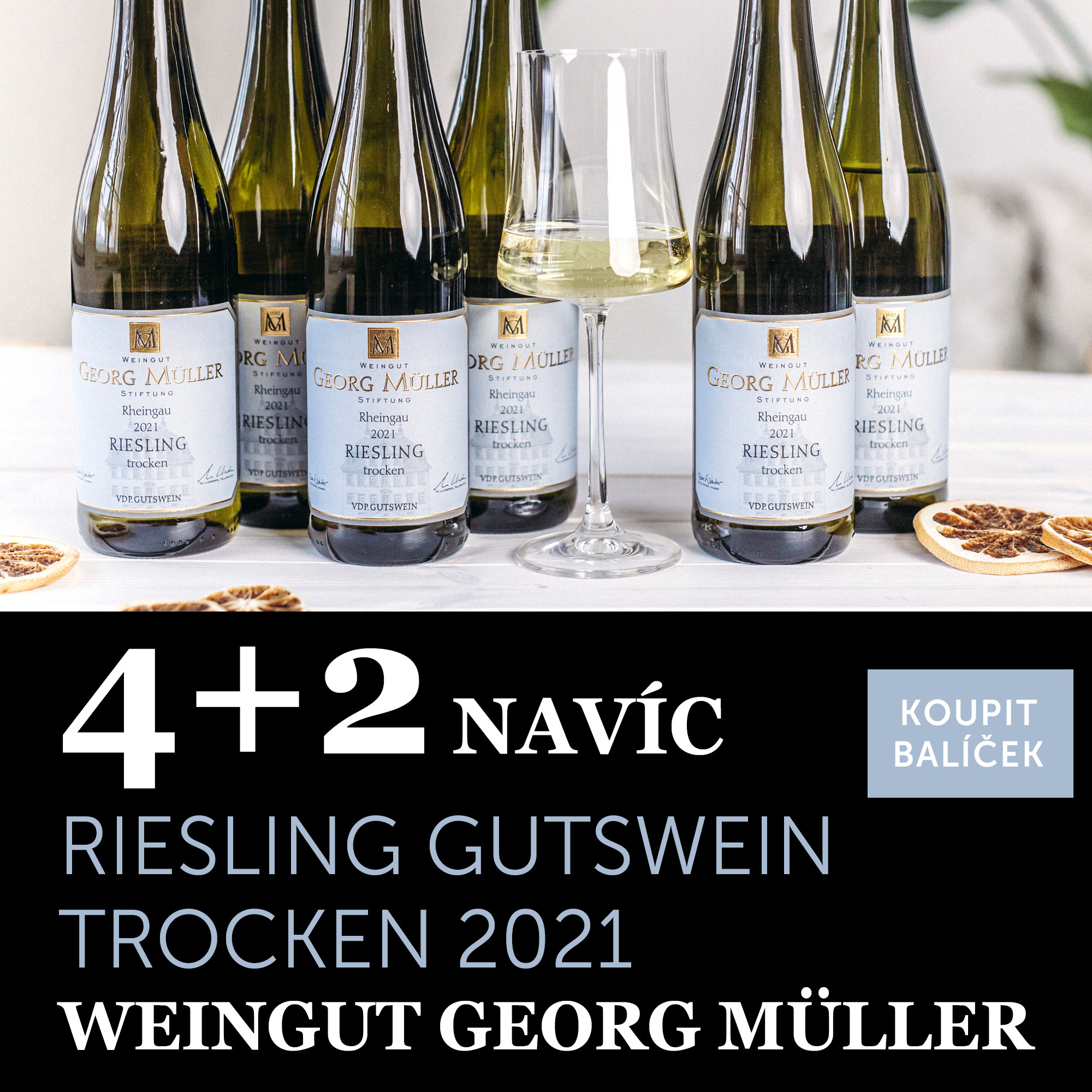 Riesling Gutswein trocken 2021 Georg Müller 4+2 navíc - UKONČENO