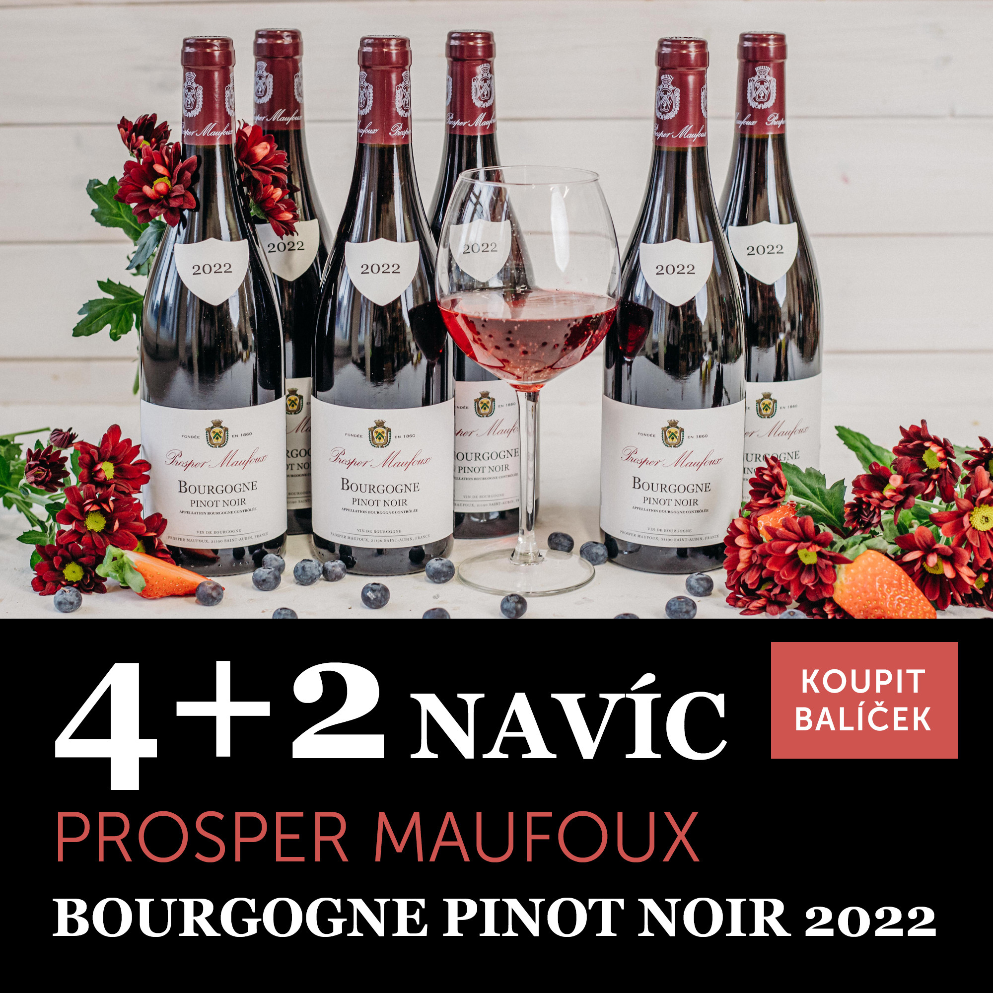 Bourgogne Pinot Noir 2022 Prosper Maufoux 4+2 navíc