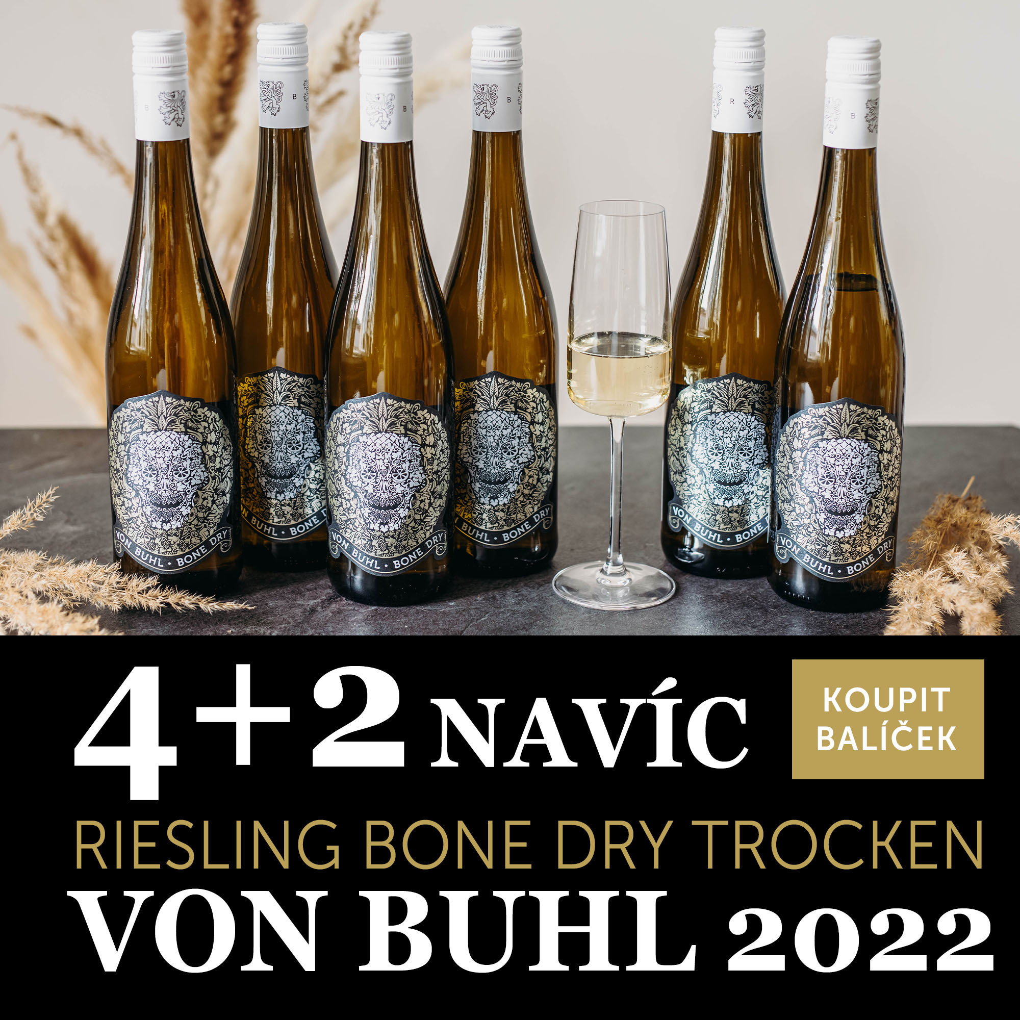 Víno měsíce září - Riesling Bone Dry 2022 Von Buhl 4+2 navíc - UKONČENO